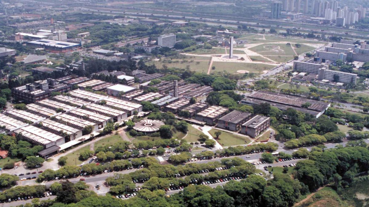 Vista aérea da Cidade Universitária da USP, no Butantã, em São Paulo